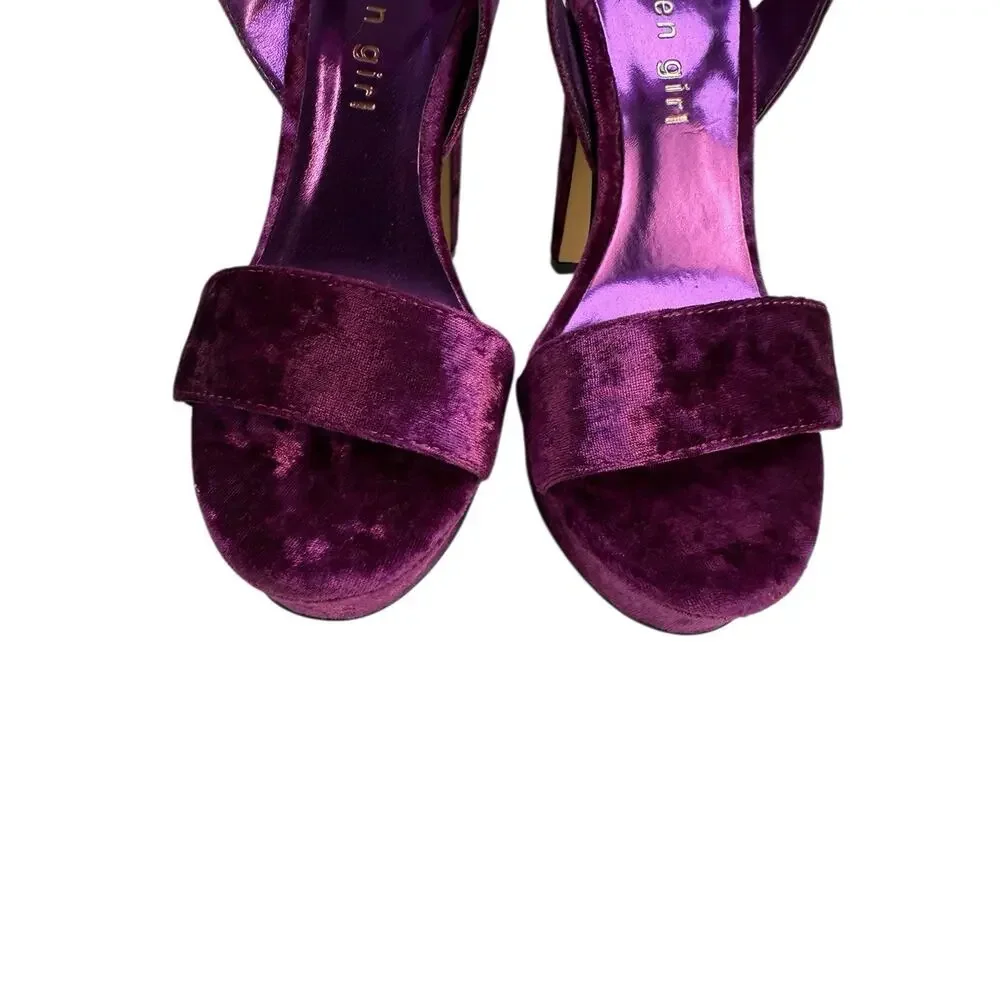 Madden Girl "Rolloo" Women Fuschia Velvet Platform Sandal Size 6.5 M NWOB - Picture 6 of 9
